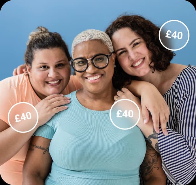 Three happy customers