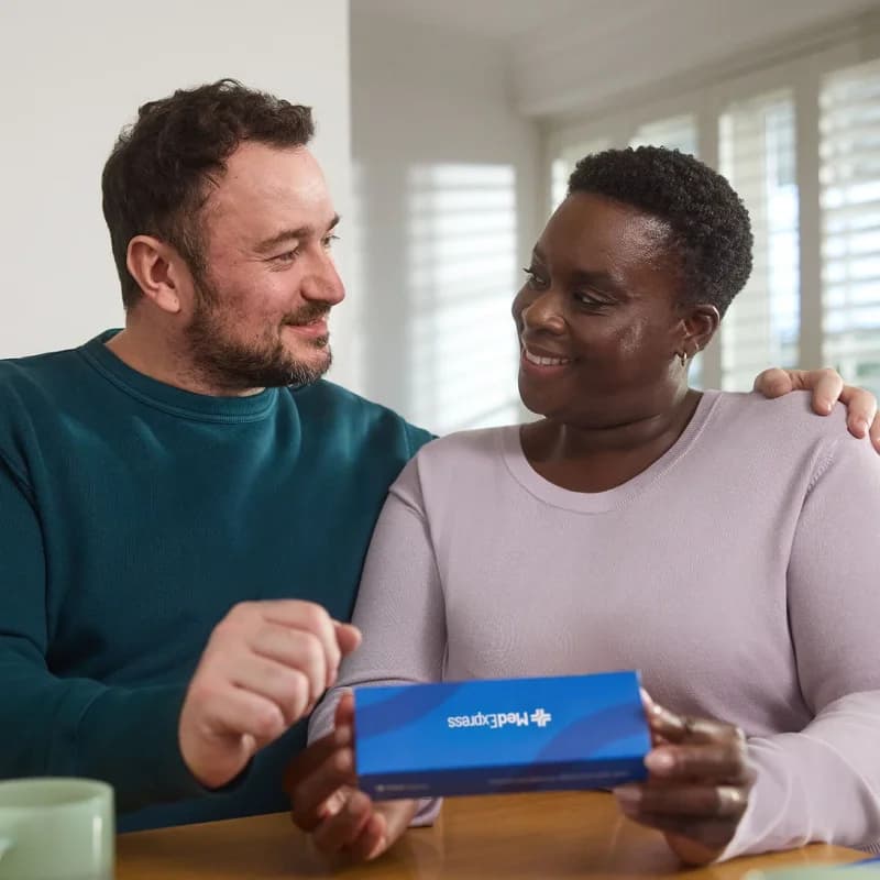 A couple with a MedExpress package