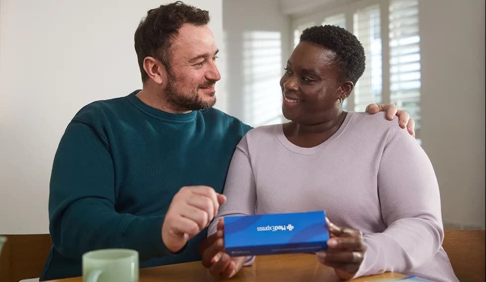 A couple with a MedExpress package