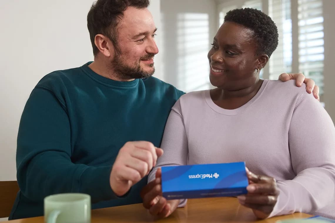 A couple with a MedExpress package