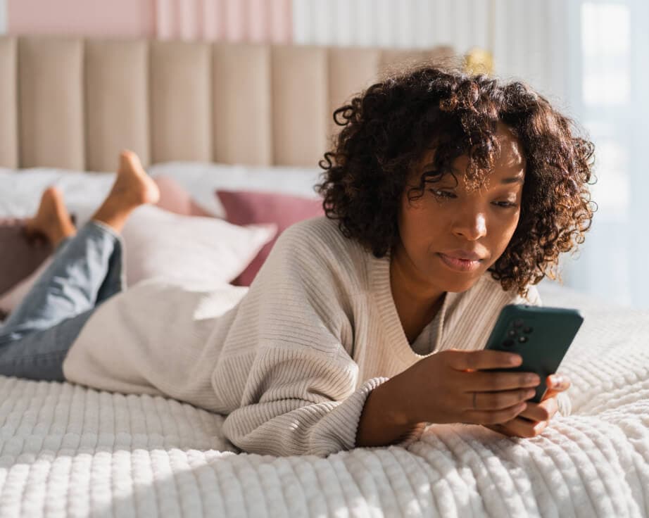 woman browsing on phone