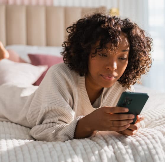 woman browsing on phone