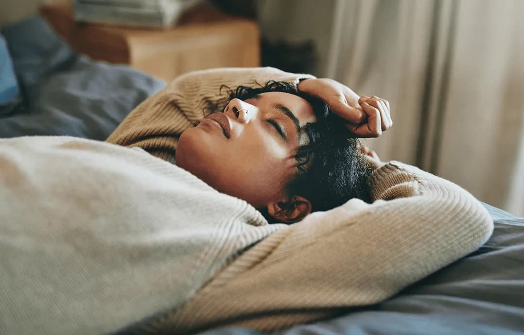 A woman lying down