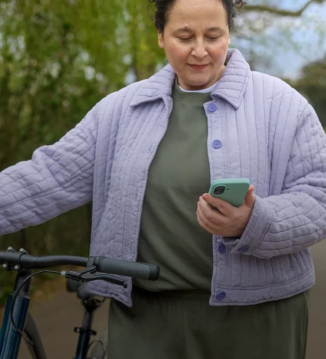 Woman with bicycle