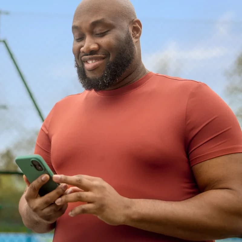 A man on his smart phone
