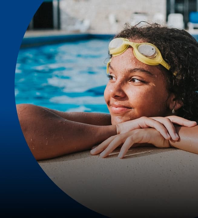 Woman in a swimming pool