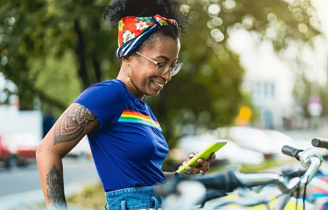A smiling woman