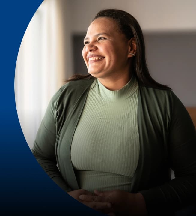 Smiling weight loss customer