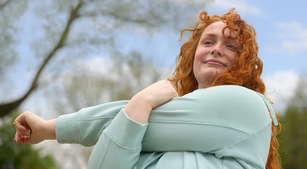 A woman exercising