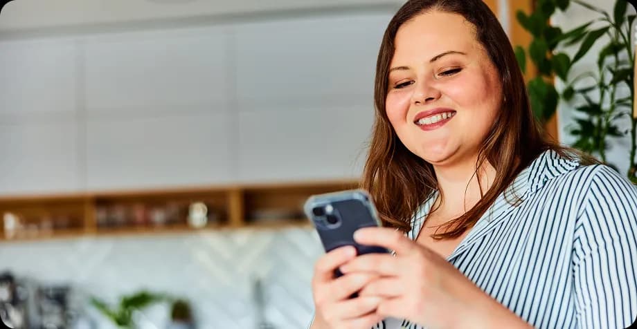 Woman holding phone