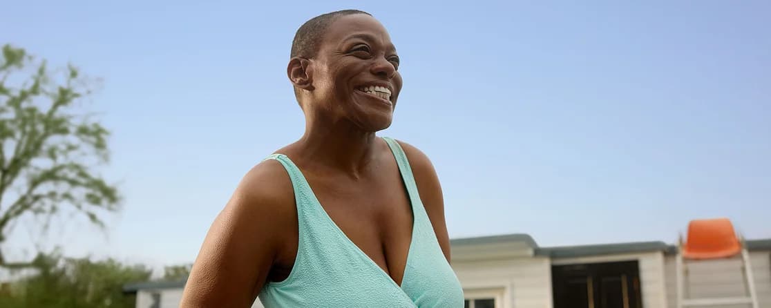 Person outdoors representing weight loss support